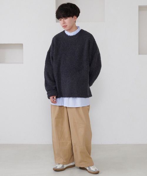 favclo.（ファブクロ）の「boucle knit pullover / ブークレニットプルオーバー（ニット/セーター・メンズ・ブルーグレー/チャコールグレー・MEDIUM/LARGE）」の14枚目の写真