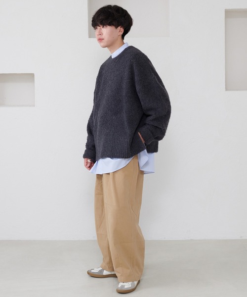 favclo.（ファブクロ）の「boucle knit pullover / ブークレニットプルオーバー（ニット/セーター・メンズ・ブルーグレー/チャコールグレー・MEDIUM/LARGE）」の15枚目の写真