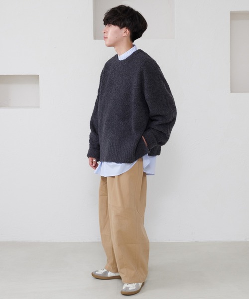 favclo.（ファブクロ）の「boucle knit pullover / ブークレニットプルオーバー（ニット/セーター・メンズ・ブルーグレー/チャコールグレー・MEDIUM/LARGE）」の16枚目の写真