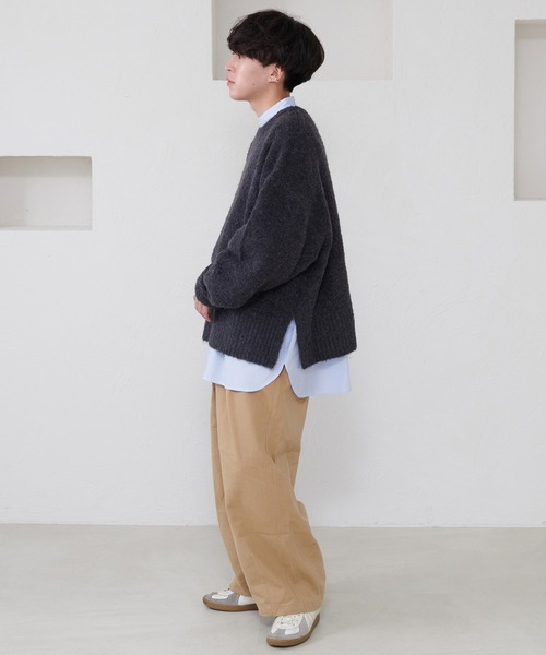 favclo.（ファブクロ）の「boucle knit pullover / ブークレニットプルオーバー（ニット/セーター・メンズ・ブルーグレー/チャコールグレー・MEDIUM/LARGE）」の17枚目の写真