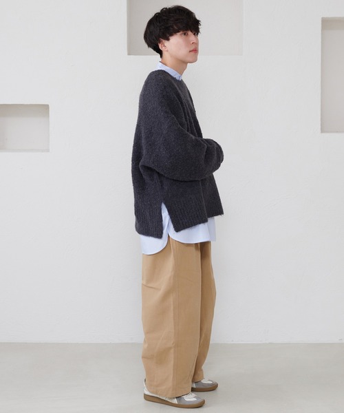 favclo.（ファブクロ）の「boucle knit pullover / ブークレニットプルオーバー（ニット/セーター・メンズ・ブルーグレー/チャコールグレー・MEDIUM/LARGE）」の18枚目の写真