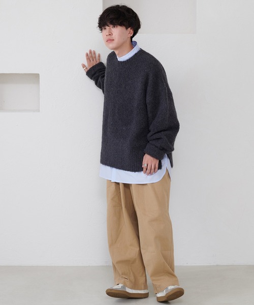 favclo.（ファブクロ）の「boucle knit pullover / ブークレニットプルオーバー（ニット/セーター・メンズ・ブルーグレー/チャコールグレー・MEDIUM/LARGE）」の21枚目の写真