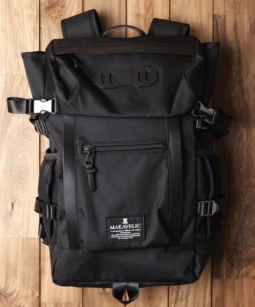 MAKAVELIC(マキャベリック)の「【MAKAVELIC】CHASE DOUBLE LINE BACKPACK(バックパック/リュック・メンズ・ネイビー系/ブラック・FREE)」の2枚目の写真