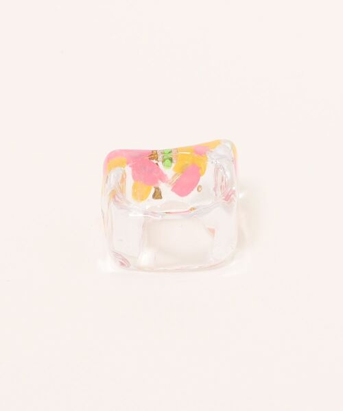 VIBGYOR(ヴィブジョー)の「【mamo】clear ring(MA)(リング・レディース・ピンク・FREE)」の2枚目の写真
