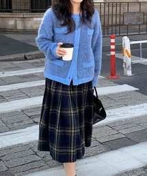 leune（ルネ）の「ループ編みニットカーディガン/ノーカラーニットジャケット（ニット/セーター）」