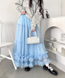 スカート トップス スカート フリル ティアード」に該当するレディース