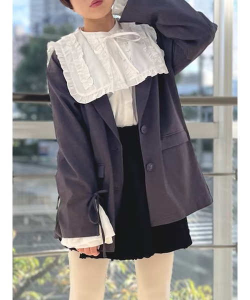 merry jenny（メリージェニー）の「frill frillキャンディーブラウス（シャツ/ブラウス・レディース・ブラック/オフホワイト・FREE）」の15枚目の写真