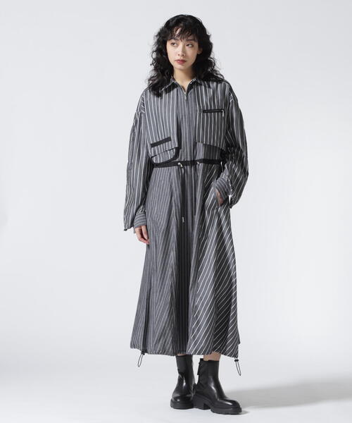 AULA AILA（アウラアイラ）の「AULA AILA（アウラ アイラ）別注ウエストドロストリングシャツワンピース（ワンピース・レディース・チャコールグレー/その他18・0）」の22枚目の写真