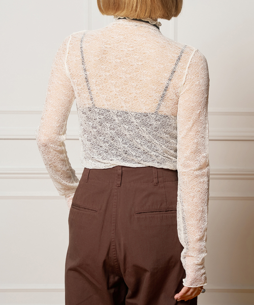 IENA LA BOUCLE シュリンクレースカットソー（Tシャツ