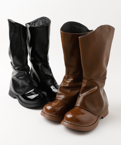 URBAN CHERRY(アーバンチェリー)の「ロングギャザーブーツ(ブーツ・キッズ・ブラウン/ブラック・17.5cm/18.0cm/18.5cm/19.5cm/20.0cm/20.5cm/21.0cm/22.0cm/22.5cm)」の3枚目の写真