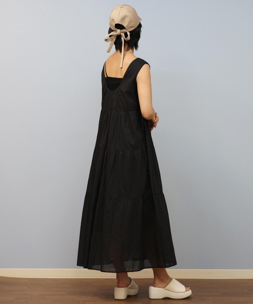 ムラサキスポーツ(ムラサキスポーツ)の「RIKKA FEMME/リッカファム バックオープンティアードワンピース RF25SS25(ワンピース・レディース・アイボリー/ブラック/オレンジ・FREE)」の16枚目の写真