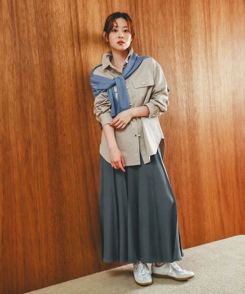 le.coeur blanc（ルクールブラン）の「パールボタンシャツ（シャツ/ブラウス・レディース・カーキオリーブ/サックスブルー/ブルー/ベージュ/ダークグレー/ダークブラウン/ブルー系その他/ブラック・38）」の17枚目の写真