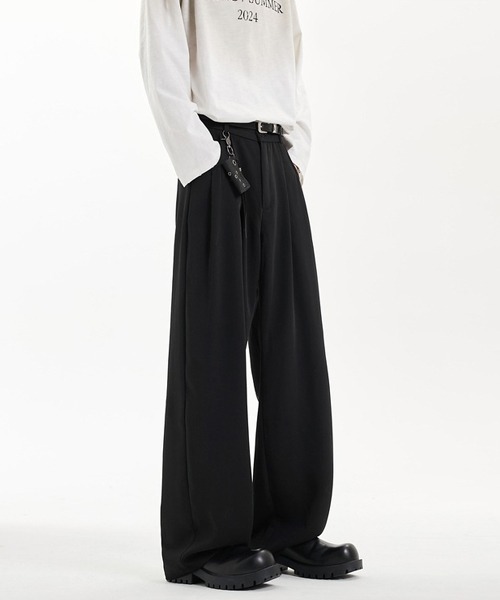 Ressaca(レサーカ)の「ルーズシルエットタックワイドスラックスパンツ(スラックス・メンズ・ブラック/カーキ・M/XL/L)」の1枚目の写真