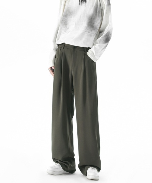 Ressaca(レサーカ)の「ルーズシルエットタックワイドスラックスパンツ(スラックス・メンズ・ブラック/カーキ・M/XL/L)」の13枚目の写真