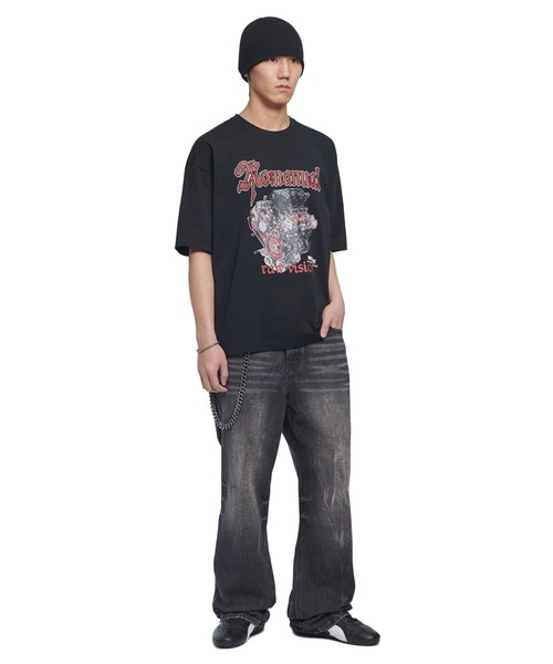 tシャツ A'GEM/9 × .kom「NOMANUAL/ノーマニュアル」NM ENGINE T-SHIRT/NM エンジン TEE レディース メン A'GEM/9 × .kom『NOMANUAL/ノーマニュアル』NM ENGINE T-SHIRT