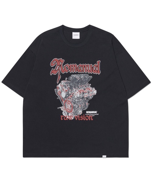 tシャツ A'GEM/9 × .kom「NOMANUAL/ノーマニュアル」NM ENGINE T-SHIRT/NM エンジン TEE レディース メン A'GEM/9 × .kom『NOMANUAL/ノーマニュアル』NM ENGINE T-SHIRT