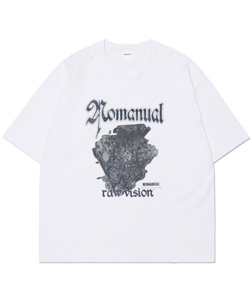 tシャツ A'GEM/9 × .kom「NOMANUAL/ノーマニュアル」NM ENGINE T-SHIRT/NM エンジン TEE レディース メン A'GEM/9 × .kom『NOMANUAL/ノーマニュアル』NM ENGINE T-SHIRT