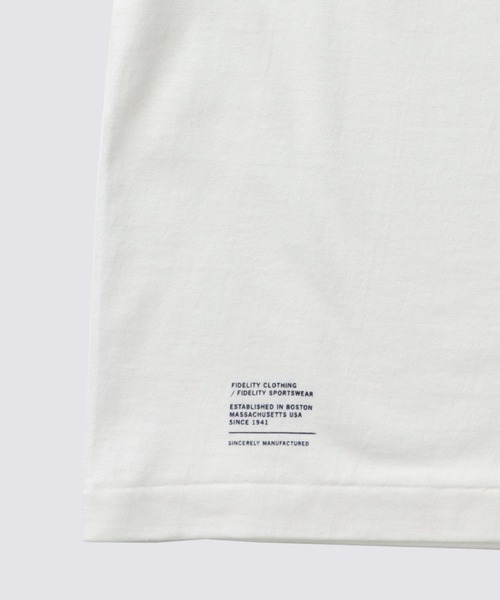 FIDELITY(フィデリティ)の「MINIMAL EMB TUBE TEE / 半袖ワッペンTシャツ(Tシャツ/カットソー・メンズ・ネイビー/ホワイト/アイボリー/ブラック・LARGE/MEDIUM)」の5枚目の写真