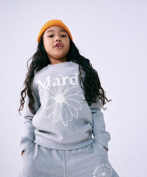 マルディメクルディ スウェット　刺繍　ネイビー KIDS SWEATSHIRT FLOWERMARDI（スウェット）｜Mardi Mercredi
