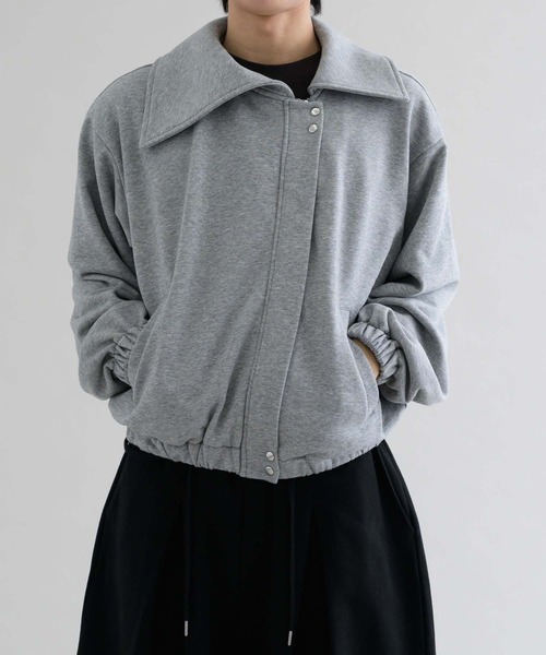 セール】【EPNK】Asymmetry collar blouson / アシンメトリーカラー