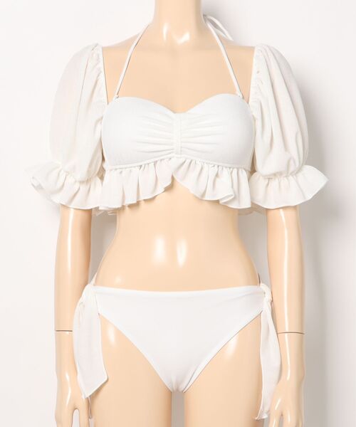 San-ai Resort 水着 ビキニ ホワイト 白 フリル リボン 2025年最新