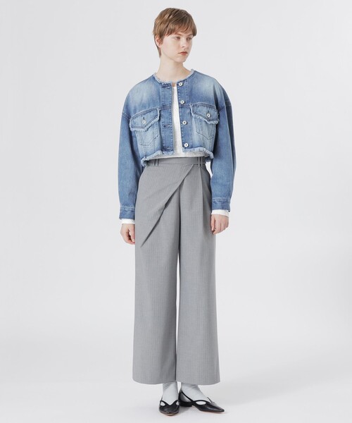 LOVELESS（ラブレス）の「ノーカラーGジャン（デニムジャケット・レディース・オフホワイト/ブルー系その他3・36/34）」の6枚目の写真