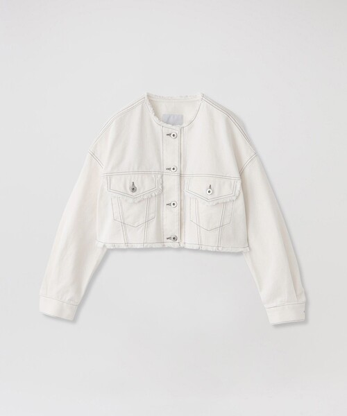 LOVELESS（ラブレス）の「ノーカラーGジャン（デニムジャケット・レディース・オフホワイト/ブルー系その他3・36/34）」の7枚目の写真