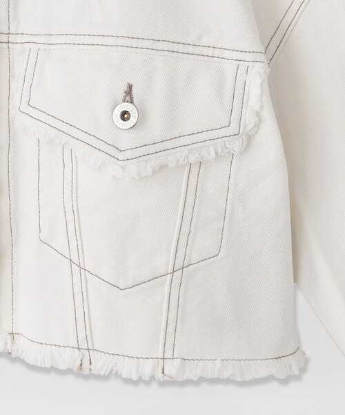 LOVELESS（ラブレス）の「ノーカラーGジャン（デニムジャケット・レディース・オフホワイト/ブルー系その他3・36/34）」の12枚目の写真