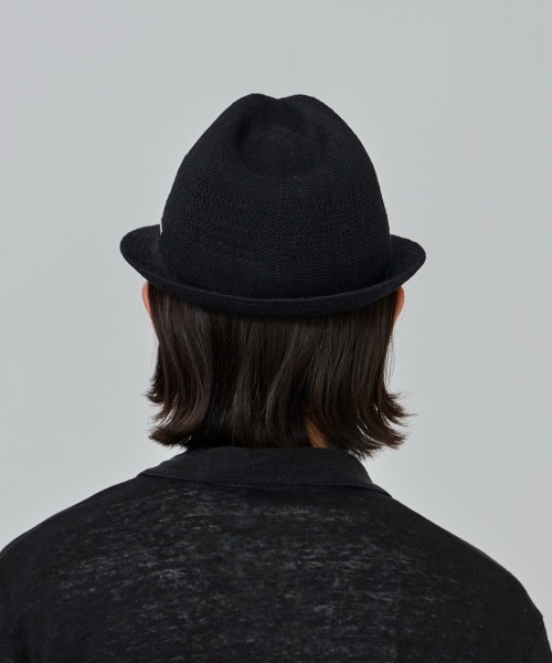 OVERRIDE（オーバーライド）の「OVERRIDE  LINEN KNIT FEDORA / オーバーライド（ハット・メンズ・ブラック/グリーン/ブルー・60cm/58cm/62cm）」の6枚目の写真
