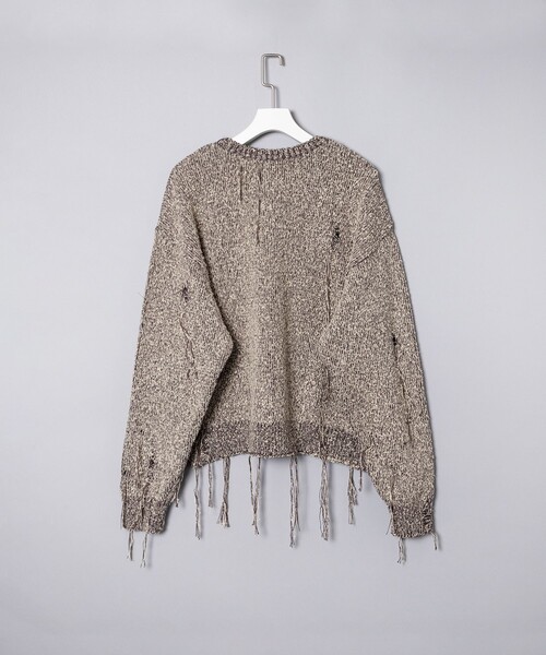 FACCIES(ファチーズ)の「【FACCIES/ファッチーズ】Damage Snarl Yarns Blend Knit PO(ニット/セーター・メンズ・ブラック/キナリ・1/2)」の10枚目の写真