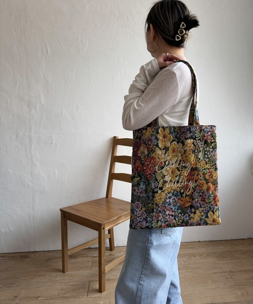 LBC（エルビーシー）の「ジャガードA４トートバッグ（トートバッグ・レディース・ライトグレー/コーラル/ブルー/オレンジ/ライトブルー・FREE）」の5枚目の写真