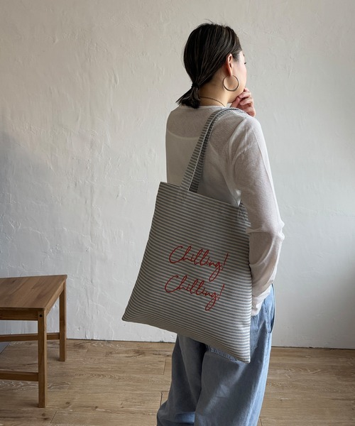 LBC（エルビーシー）の「ジャガードA４トートバッグ（トートバッグ・レディース・ライトグレー/コーラル/ブルー/オレンジ/ライトブルー・FREE）」の9枚目の写真