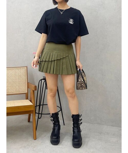 EVRIS(エヴリス)の「レイヤードプリーツミニスカート(スカート・レディース・ベージュ/チャコールグレー/カーキ・MEDIUM/SMALL)」の20枚目の写真