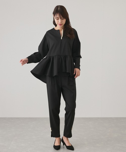 Jayro(ジャイロ)の「パール使いペプラムプルオーバー(Tシャツ/カットソー・レディース・ブラック/ベージュ/グレー・M)」の11枚目の写真