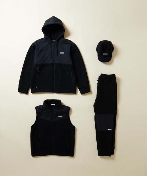 WIND AND SEA（ウィンダンシー）の「POLARTEC BOA FLEECE SWITCHED F/Z PARKA（ブルゾン・メンズ・ブラック/ベージュ・LARGE/XL/L/M）」の13枚目の写真