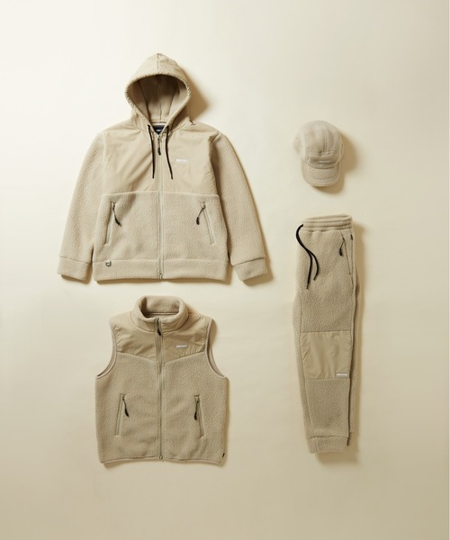 WIND AND SEA（ウィンダンシー）の「POLARTEC BOA FLEECE SWITCHED F/Z PARKA（ブルゾン・メンズ・ブラック/ベージュ・LARGE/XL/L/M）」の14枚目の写真