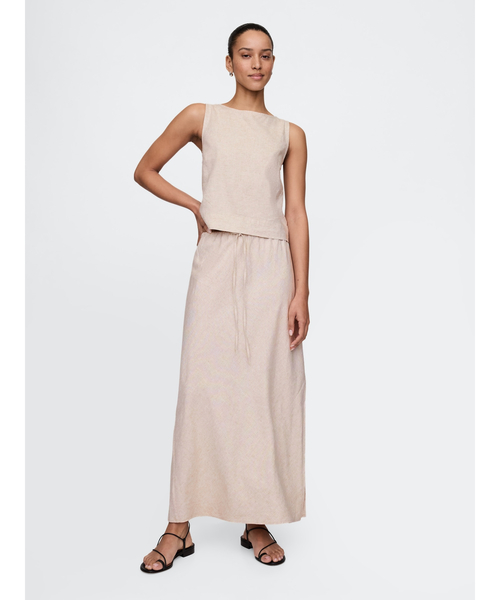 GAP（ギャップ）の「リネンブレンドスリットミディスカート（スカート・レディース・ブラック/イエロー系その他/ブラック系その他/レッド/ベージュ・S/L/XXS/M/XS）」の11枚目の写真