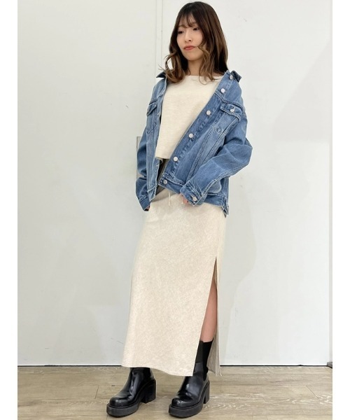 GAP（ギャップ）の「リネンブレンドスリットミディスカート（スカート・レディース・ブラック/イエロー系その他/ブラック系その他/レッド/ベージュ・S/L/XXS/M/XS）」の22枚目の写真