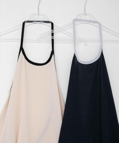 LAATO（ラート）の「holder neck piping knit（キャミソール・レディース・オフホワイト/ネイビー・ONE）」の8枚目の写真