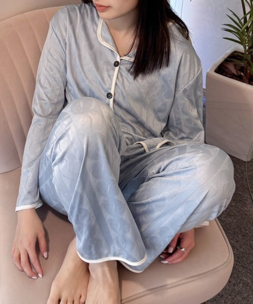 Teem Store(チームストア)の「【2点セット】パイピングカーディガンルームウェアパジャマ(ルームウェア/パジャマ・レディース・ホワイト/サックスブルー/ピンク・M/L)」の22枚目の写真
