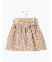 チェック柄ギャザースカパン