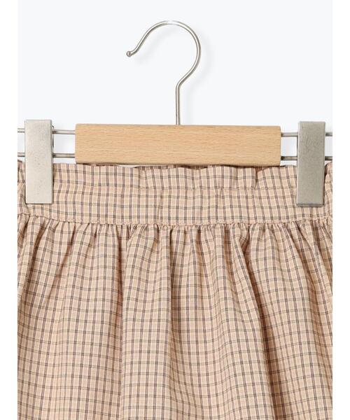 Samansa Mos2 Lagom(サマンサモスモスラーゴム)の「チェック柄ギャザースカパン(スカート・キッズ・ピンク/ミント・特(XL)/大(L)/中(M)/小(S))」の4枚目の写真