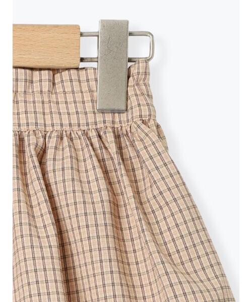 Samansa Mos2 Lagom(サマンサモスモスラーゴム)の「チェック柄ギャザースカパン(スカート・キッズ・ピンク/ミント・特(XL)/大(L)/中(M)/小(S))」の5枚目の写真