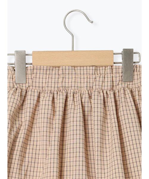 Samansa Mos2 Lagom(サマンサモスモスラーゴム)の「チェック柄ギャザースカパン(スカート・キッズ・ピンク/ミント・特(XL)/大(L)/中(M)/小(S))」の7枚目の写真