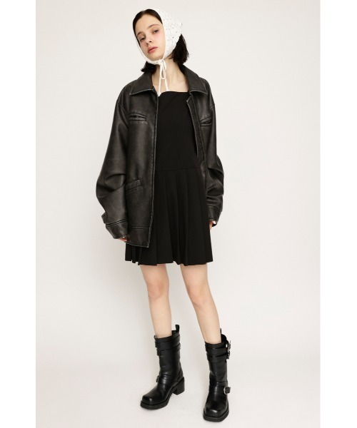 SLY（スライ）の「PLEATS CAMI S/OP プリーツ キャミ ショート ミニ ワンピース（ワンピース・レディース・ブラック/杢グレー・FREE）」の17枚目の写真