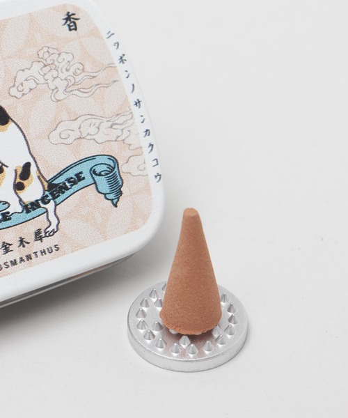 カヤ】猫缶三角香 お香立て付き（ルームフレグランス/お香）｜カヤ