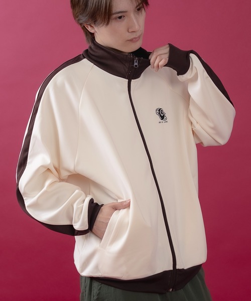 improves(インプローブス)の「ワンポイント スタンドジップ ブルゾン(ジャージ・メンズ・ブラウン/アイボリー/ベージュ・LARGE/MEDIUM)」の2枚目の写真