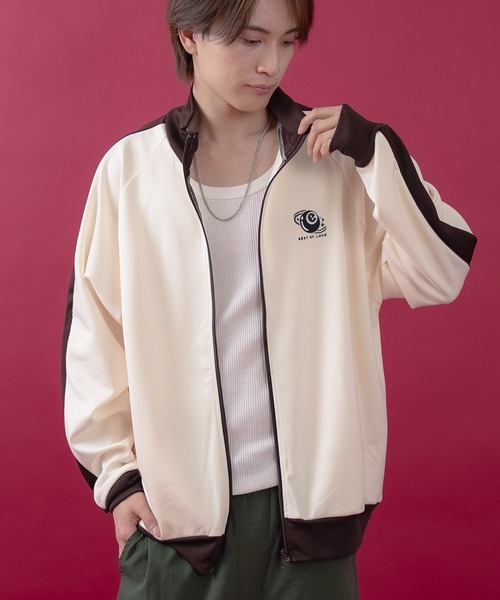 improves(インプローブス)の「ワンポイント スタンドジップ ブルゾン(ジャージ・メンズ・ブラウン/アイボリー/ベージュ・LARGE/MEDIUM)」の5枚目の写真