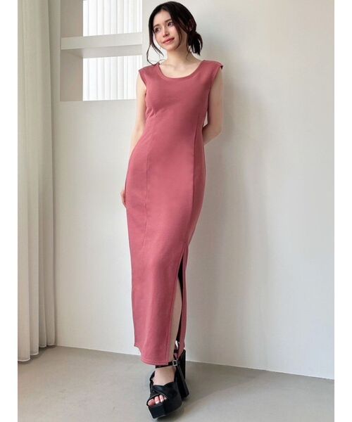 RESEXXY（リゼクシー）の「【WEB限定】バックオープンスリットワンピース（ワンピース・レディース・ピンク/ホワイト/ブラック/ブルー/グレー・FREE）」の22枚目の写真