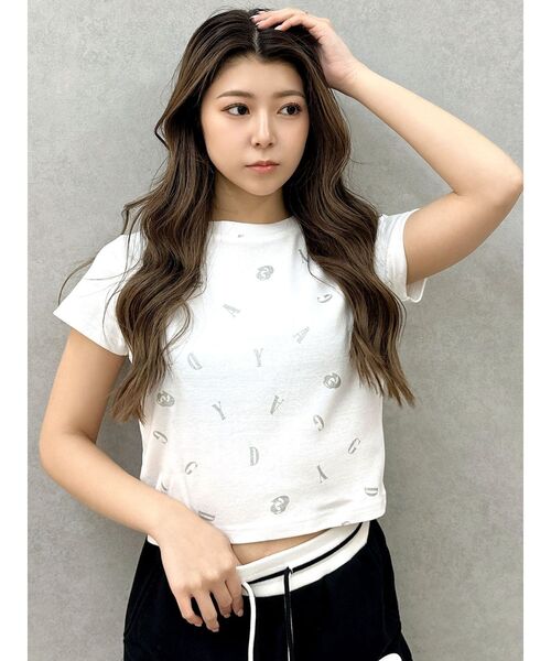 GYDA（ジェイダ）の「RANDOM GYDA PATTERN Tシャツ（Tシャツ/カットソー・レディース・ブラック/オフホワイト・FREE）」の2枚目の写真